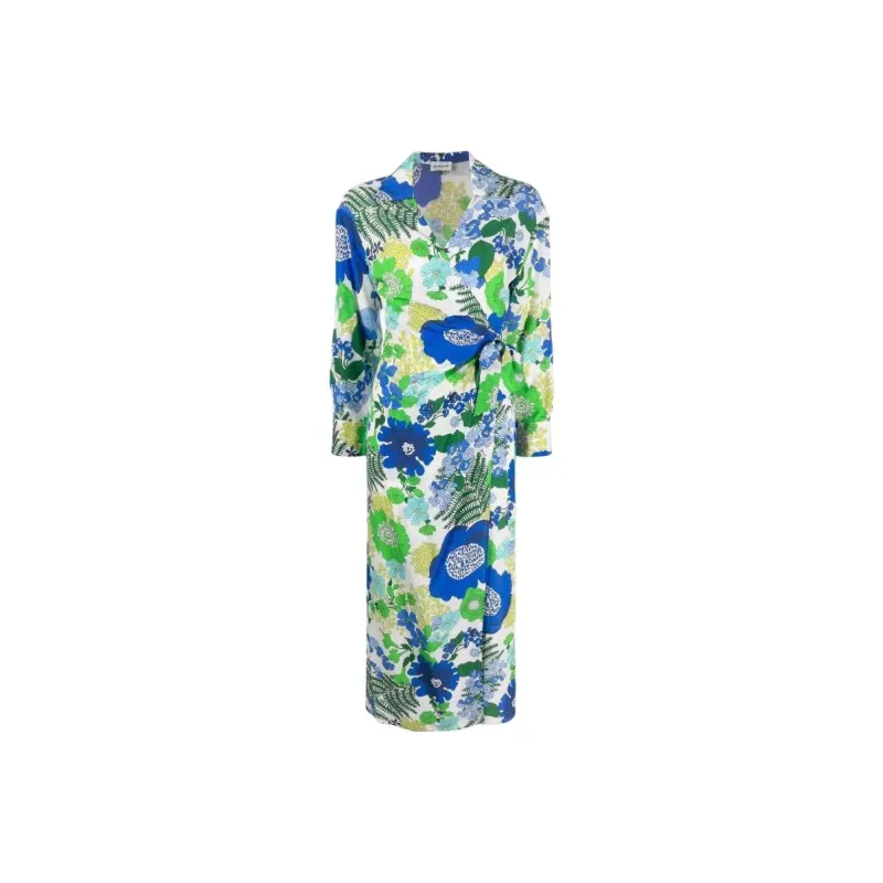 PAROSH Long Sleeved Dresses Women's Blue-0