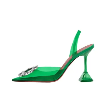 AMINA MUADDI Begum Flared Heel High Heels 9.5cm Women's Emerald Green
