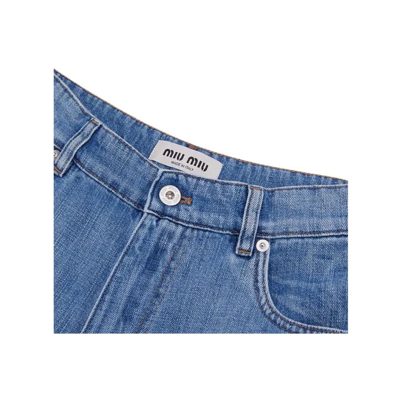 MIU MIU SS25 Jeans Women's Light Blue-2
