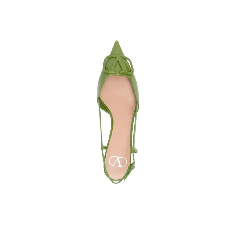 Valentino Vlogo Slim Heel High Heels 5cm Women's Green-4