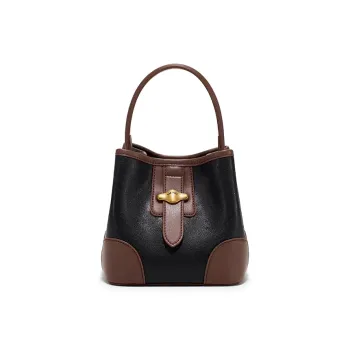 Simedin Cow Leather One Shoulder Handbag Trumpets Women's Deep Black/Haze Blue