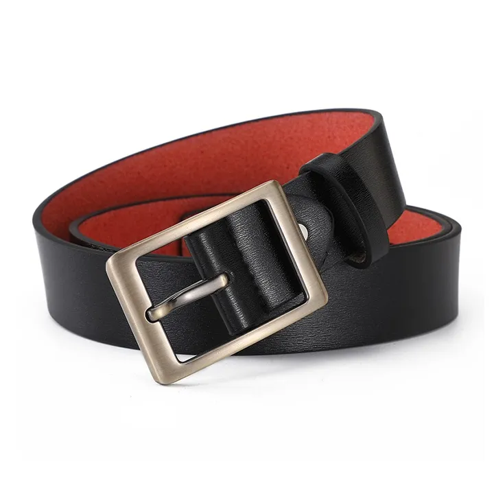 YUZHAOLIN Cow Split Leather Belts Men's Width 3.5CM-1