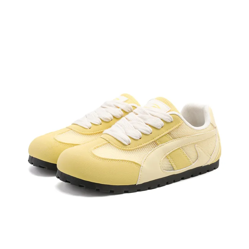 DEERWAY Height Increasing Abrasion Resistant Low Top Casual Shoes Women's Yellow-1