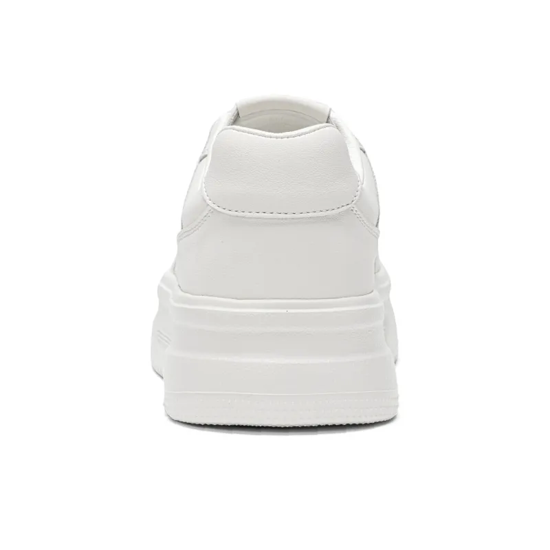 EXULL Q Slip Resistant, Lightweight, Breathable, Height Increasing Low Top Skateboard Shoes Women's White Black-3