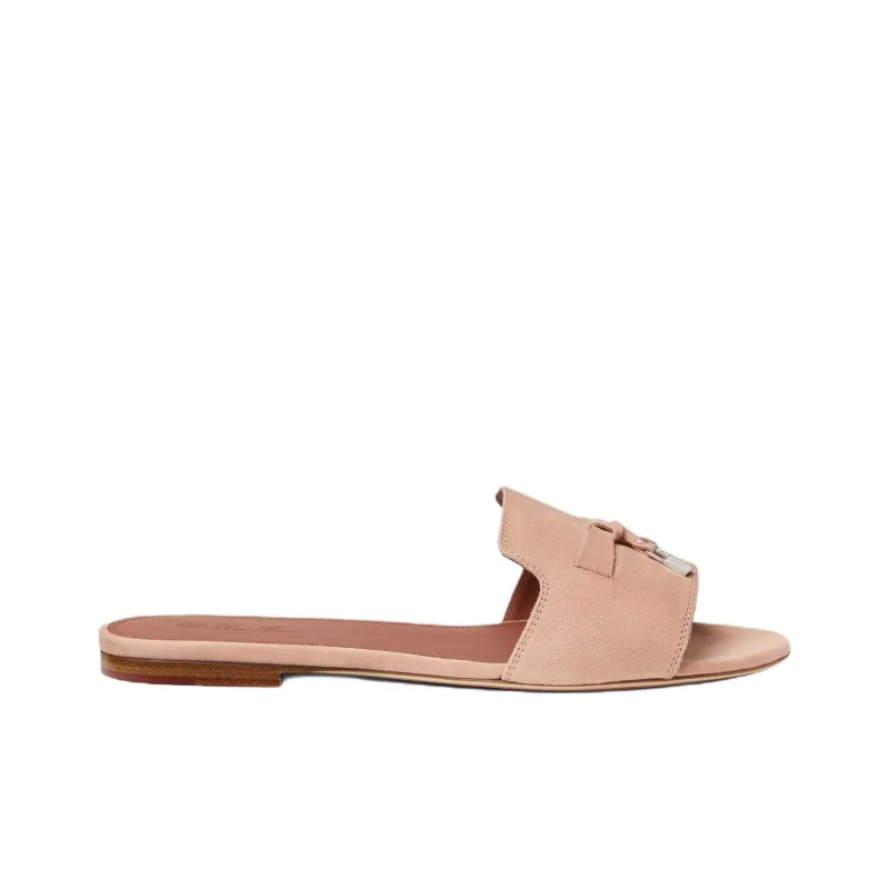 Loro Piana Slide Slippers Women's Pink-1