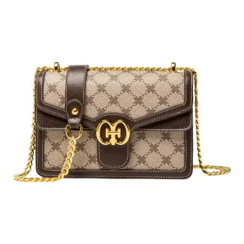 PESASRIE PVC Shoulder Bag, Crossbody Bag Women's Coffee