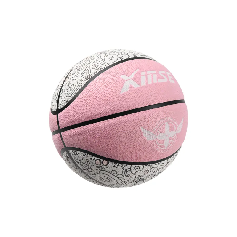 XINSE PU Basketball Pink Size 67 Size Street Training Women's-0