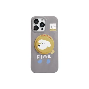 Sopi Acrylic Material Pleated Puppy Magnetic Stand Phone Cases Compatible With IPhone 16/15 Pro Max/Apple 13/14 Pro/Max