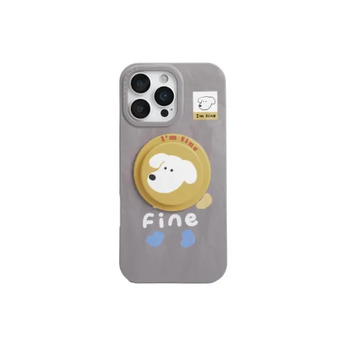 Sopi Acrylic Material Pleated Puppy Magnetic Stand Phone Cases Compatible With IPhone 16/15 Pro Max/Apple 13/14 Pro/Max