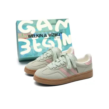 WELKIN&WZWJ Lightweight And Breathable Low Top Skateboard Shoes Women's Mint Green
