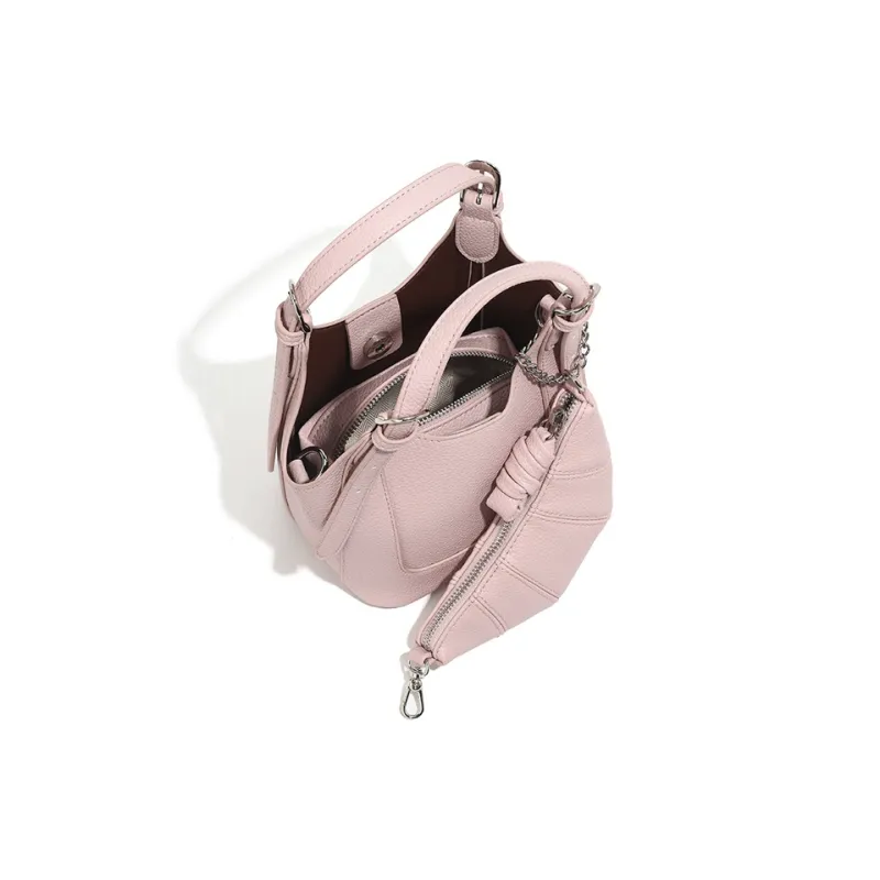 Vigno Synthetic Leather Shoulder Bag, Crossbody Bag, Handbag Regular Women's Pink/Black/Ecru-7