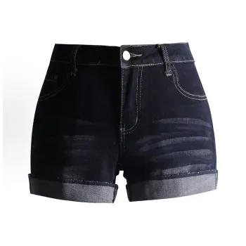 RENBEN Denim Shorts Women's Dark Blue