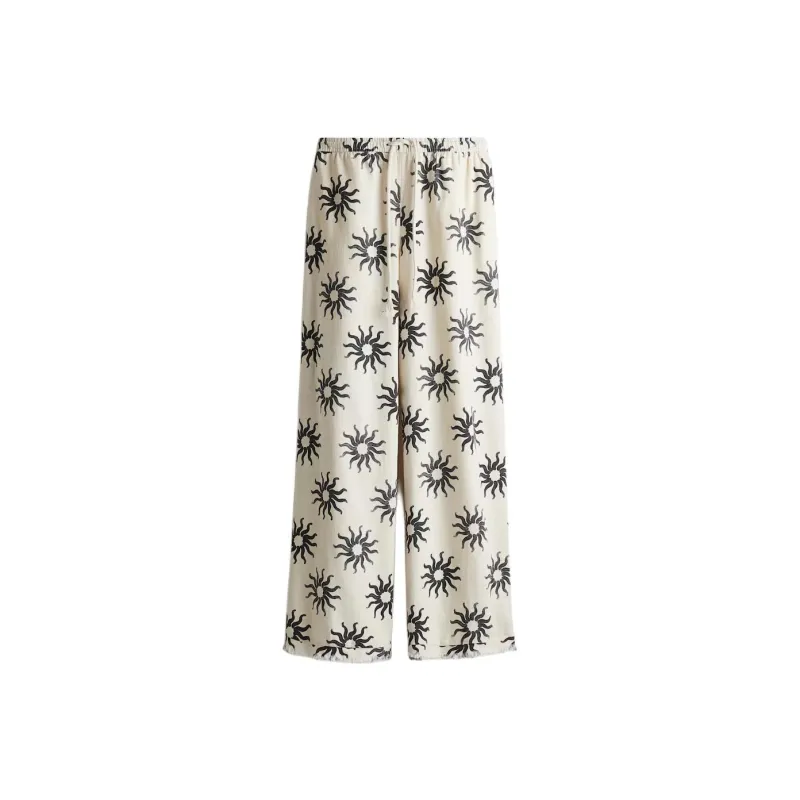 H&M Casual Pants Women's White/Gray-0