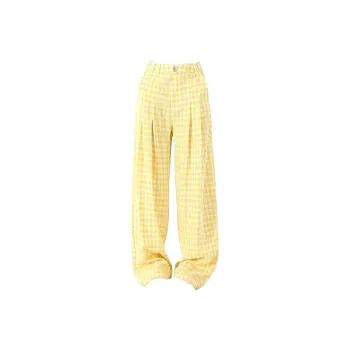 ABCMININ Casual Pants Women's Yellow