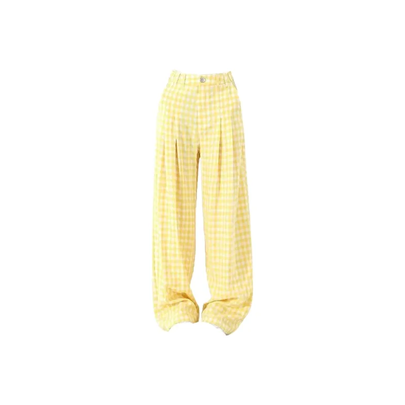 ABCMININ Casual Pants Women's Yellow-0