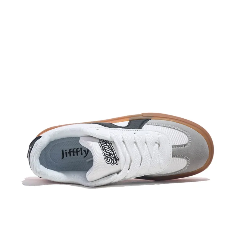 Jifffly Slip Resistant, Abrasion Resistant, Lightweight Low Top Skateboard Shoes Unisex White-4