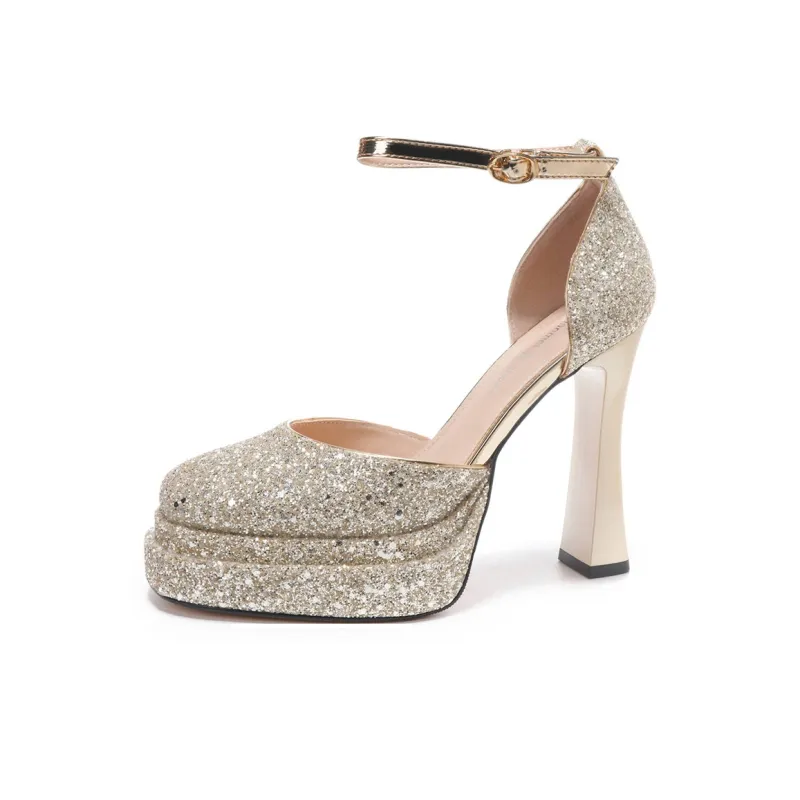 GOSO High Heels Women's Silver-5