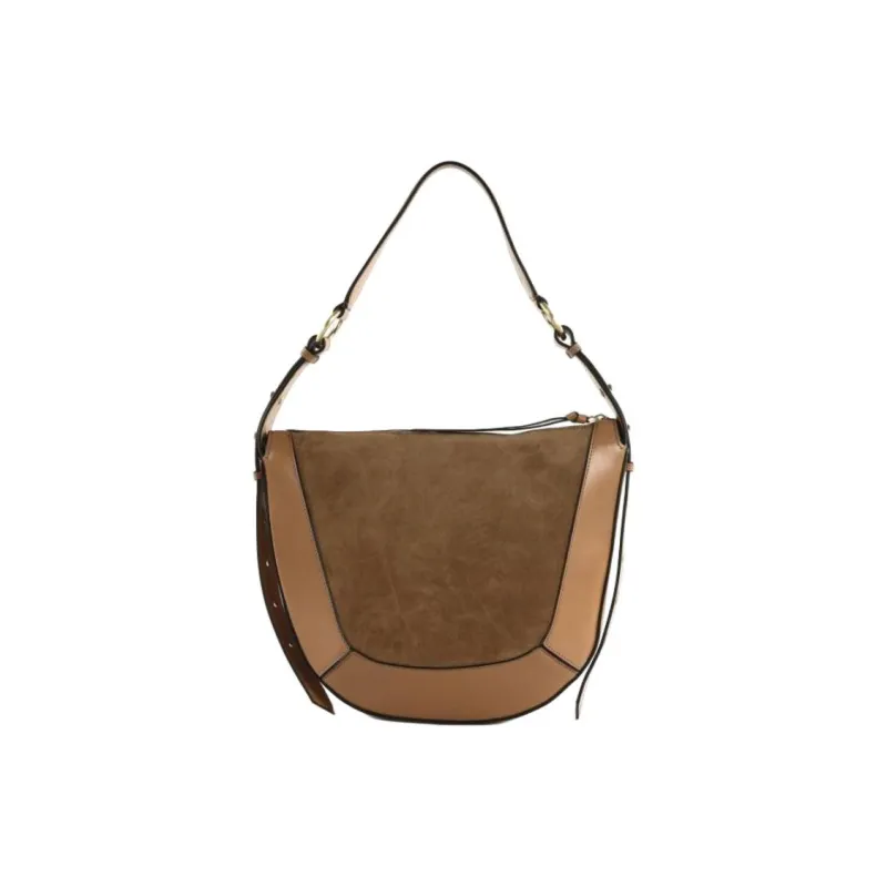 THE BRIDGE Leather Shoulder Bag Unisex Camel-3