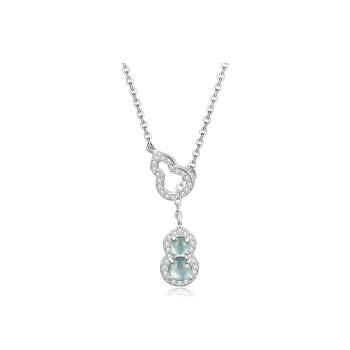 Seven Seven Silver Jewelry Natural Colored Glaze Jade Necklaces Women's