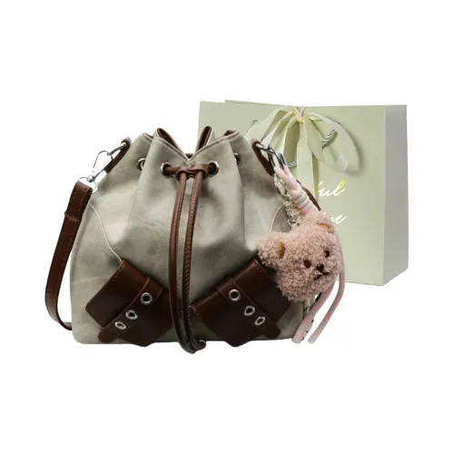 JIANGLIDA PU Bucket Chlo Bags Crossbody Chlo Bag, Shoulder Chlo Bag Women's Ecru/Denim Blue/Dark Tea