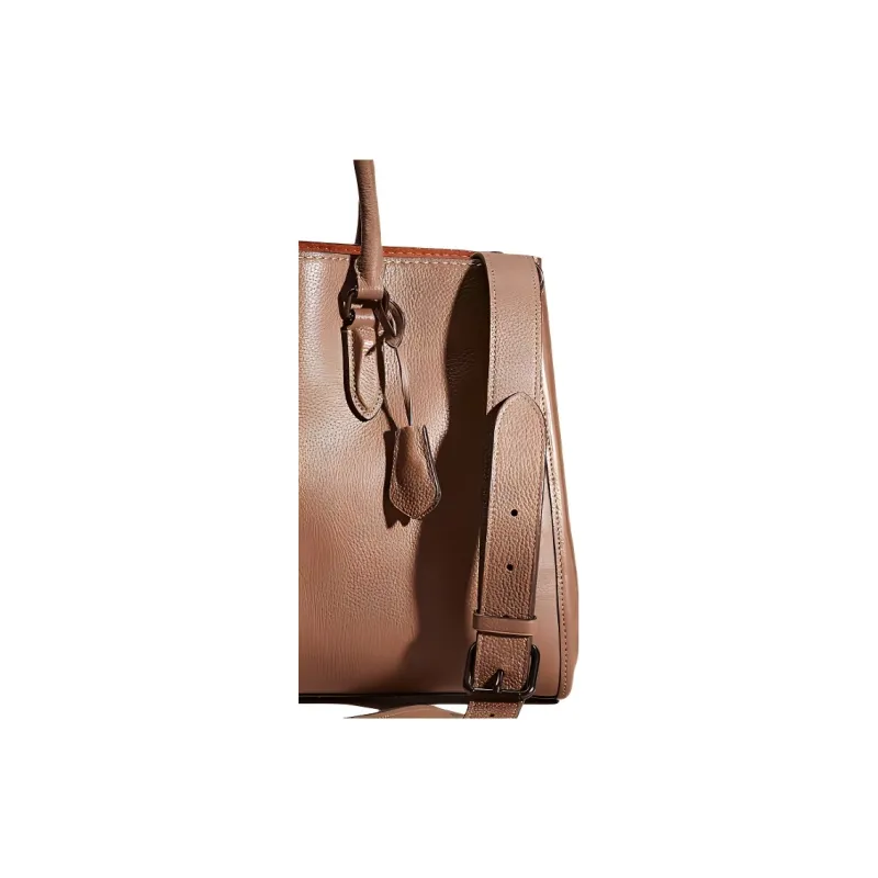 COACH Brooke Pebbled Leather Tote Bag Shopping Bag Shoulder Bag Handbag Large Size Women's Brown-2