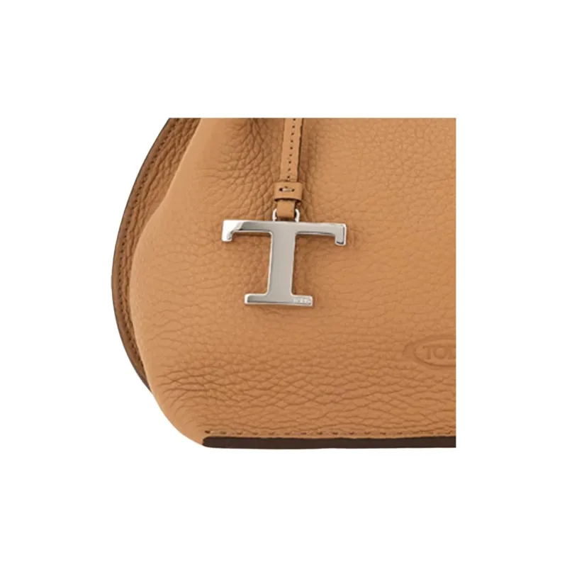 TOD'S Cow Leather One Shoulder Handbag Trumpets Women's Brown-4