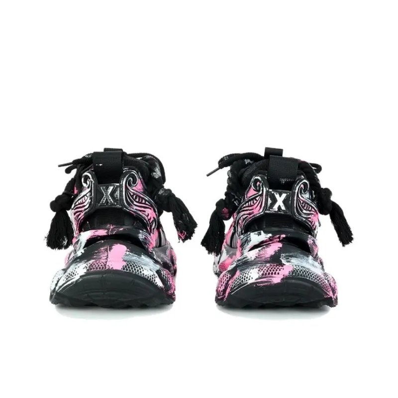 X·LUN Anti Slip Wear Resistant Low Top Chunky Sneakers Unisex Cherry Blossom Color-3