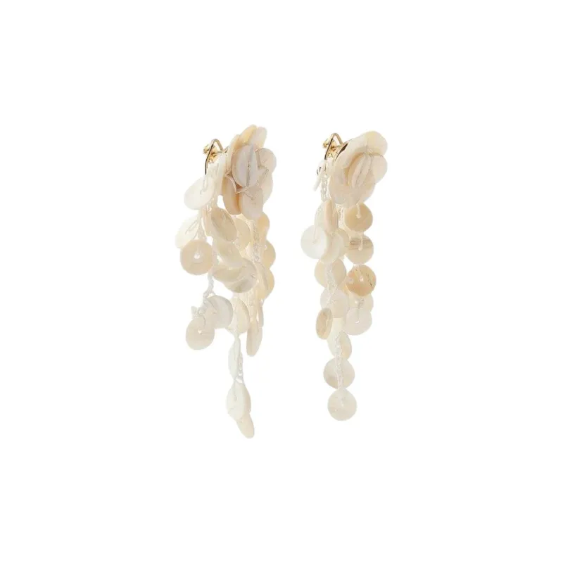 ZARA Polyamide Earrings Women's White-1