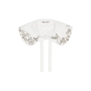 CDG Polyester, Crystal, Faux Pearl Shawls Women's White