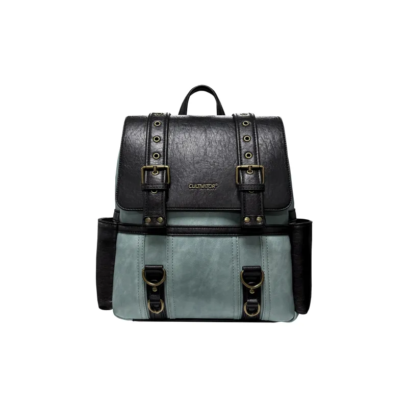 CULTIVATOR PU Backpack Medium Size Unisex Black Gray Color/Black Blue-2