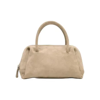 ZARA Cow Leather Bowling Bag, Crossbody, One Shoulder, Handbag Medium Size Women's Sand