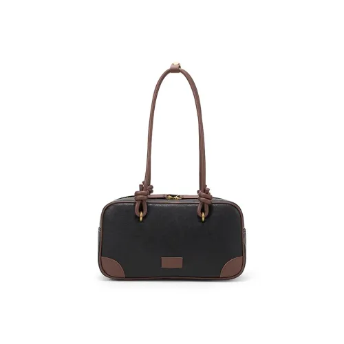 Simedin Cow Leather Handbag, Shoulder Bag Tubas Women's Ecru/Deep Black