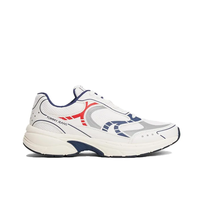 Tommy Hilfiger Trainers Low Top Casual Shoes Men's White Blue-1
