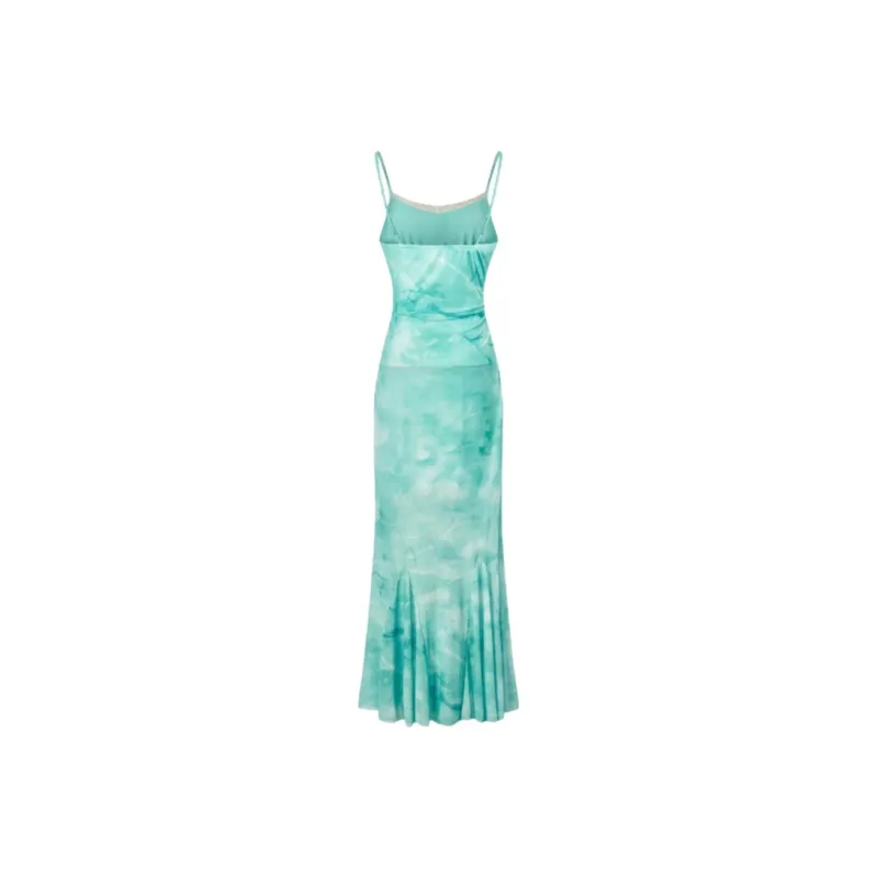 YGPRW Slip Dresses Women's Green-1