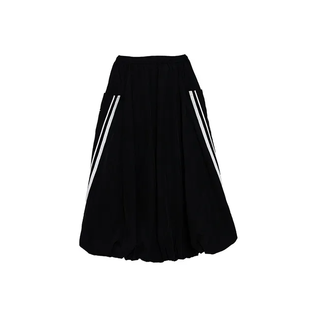ROARINGWILD Casual Long Skirts Unisex Black-1