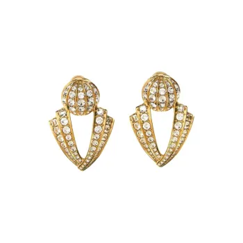 Valentino Brass, Crystal Earrings Women's Gold