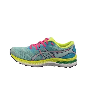 Asics GEL Nimbus 23 Anti Slip Wear Resistant Low Top Running Shoes Women's Green Pink Color