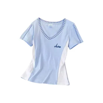 ABCMININ T Shirts Women's Blue