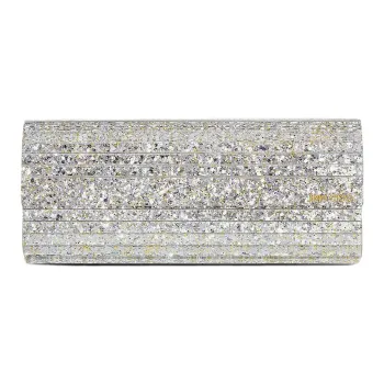 Jimmy Choo Shimmery Acrylic One Shoulder Clutch Women's Champagne
