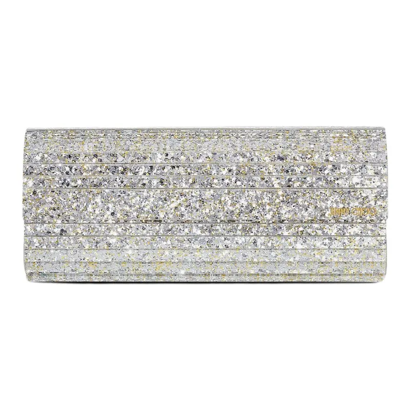 Jimmy Choo Shimmery Acrylic One Shoulder Clutch Women's Champagne-0