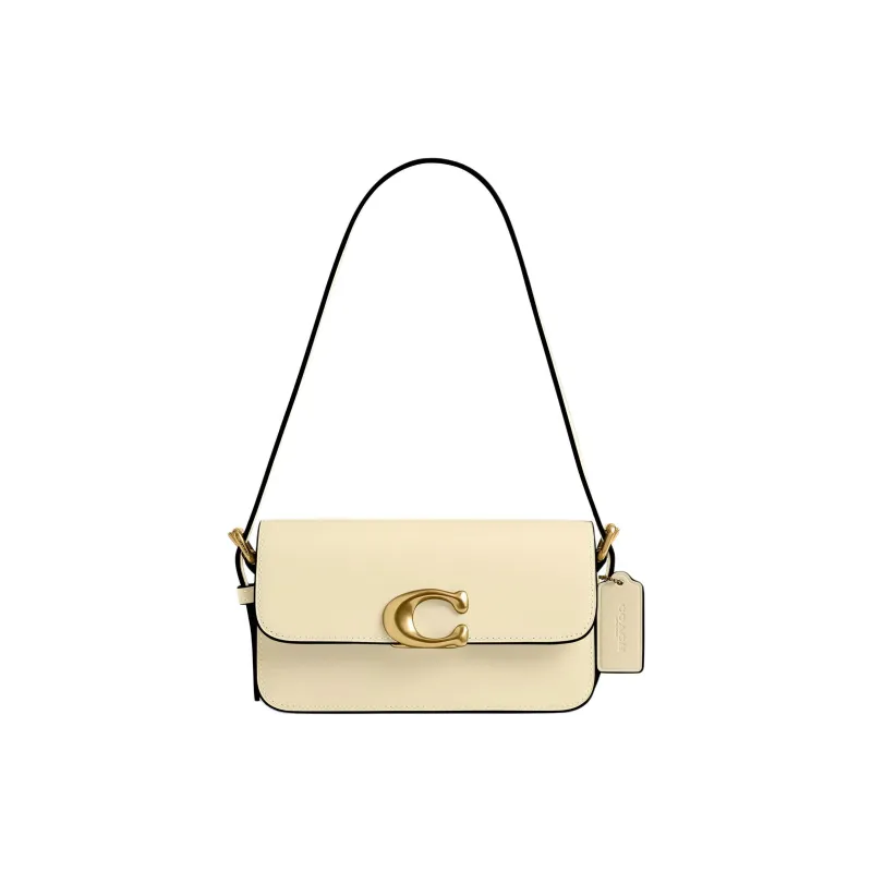 COACH Zoe Cow Leather Shoulder Bag Trumpets Women's Brass & Moonlight-0