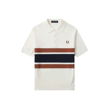 FRED PERRY Panelled Knitted Polo Shirt