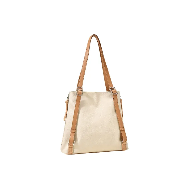 TOUTOU Synthetic Leather Backpack Regular Women's Cocoa Milk Tea Apricot-3