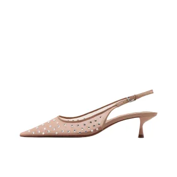 MANGO Party Slim Heel High Heels 5cm Women's Nude