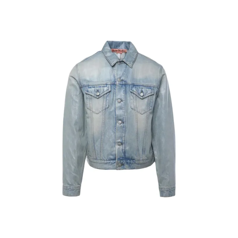 Acne Studios Collared Button Up Denim Jacket-0
