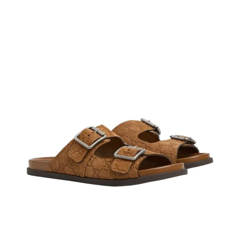 GUCCI Slide Slippers Men's Camel-2