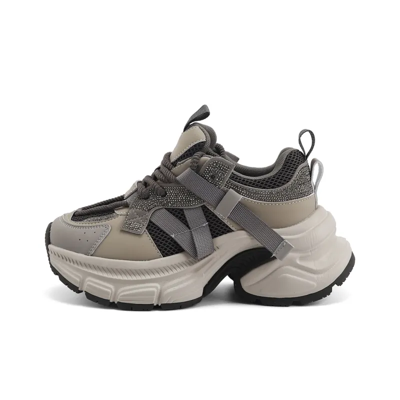 DHARRY Leisure Time Collection Height Increasing Low Top Chunky Sneakers Women's-6