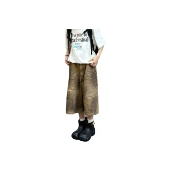 Weles Denim Shorts Unisex Khaki