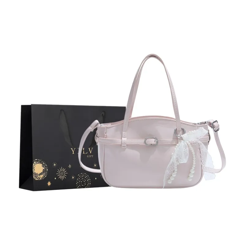 Yi Brigade PU One Shoulder Handbag Women's Blue/Pink/White/Black-4