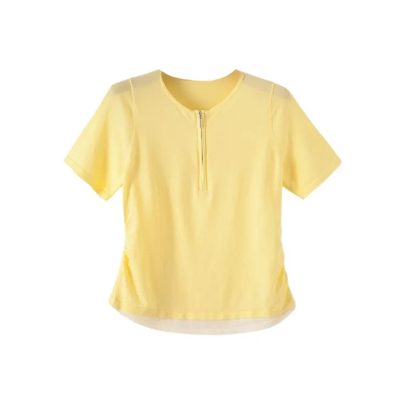 Late White T Shirts Women's Yellow Cream-0